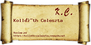 Kolláth Celeszta névjegykártya